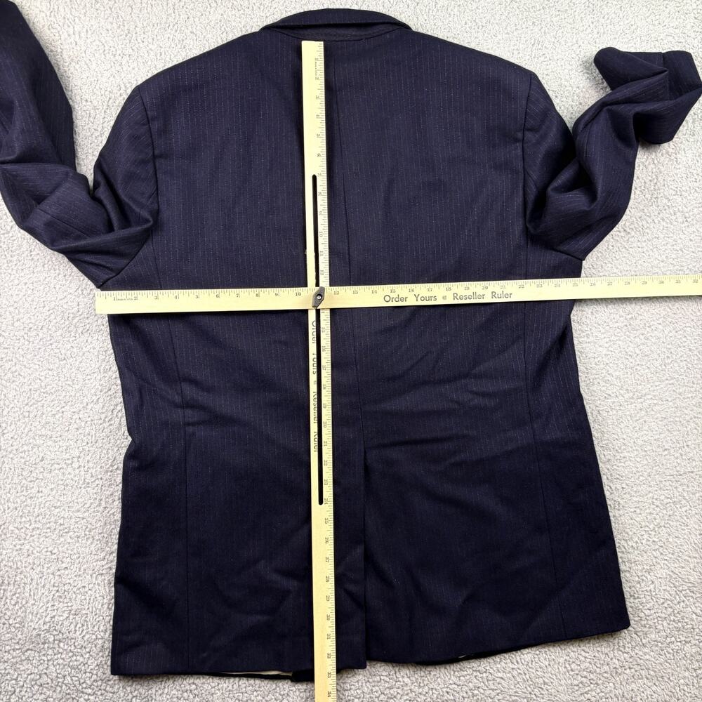 Paul Stuart Blazer Mens 42L Blue Wool Coat Pinstripe Suit Jacket Lined - Picture 11 of 15